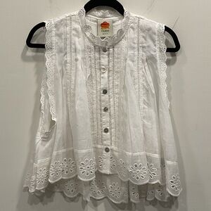 White eyelet Trim Blouse